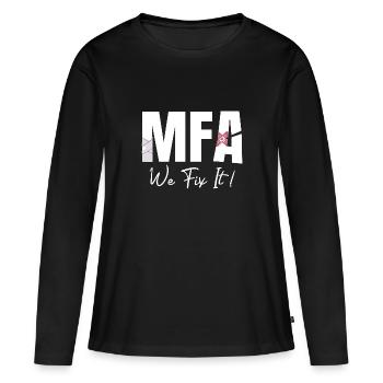 Assistant médical Nous le réparons MFA - T-shirt manches longues Premium bio Femme - noir - Devant - Julia (174cm)