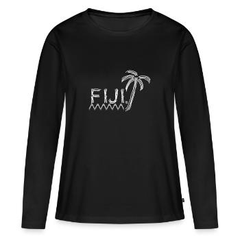 fidji - T-shirt manches longues Premium bio Femme - noir - Devant - Julia (174cm)