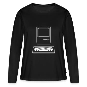 Computer - Frauen Premium Bio Langarmshirt - Schwarz - Vorne - Julia (174cm)