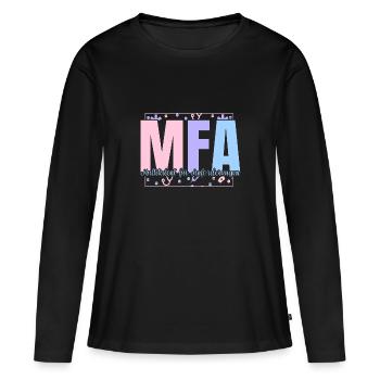 MFA Assistant médical polyvalent - T-shirt manches longues Premium bio Femme - noir - Devant - Julia (174cm)