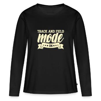 Track And Field Athletes Track & Field Mode On - Women's Premium Organic Long Sleeve Shirt - black - Front - Julia (174cm)