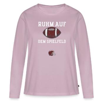 Ruhm auf dem Spielfeld - Football - Frauen Premium Bio Langarmshirt - Altrosa - Vorne - Julia (174cm)