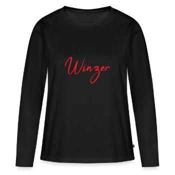 Winzer - Frauen Premium Bio Langarmshirt - Schwarz - Vorne - Julia (174cm)