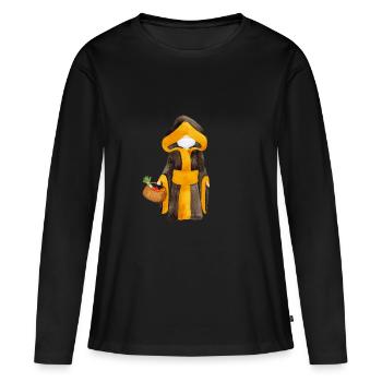 Münchner Kindl avec masque et panier - T-shirt manches longues Premium bio Femme - noir - Devant - Julia (174cm)