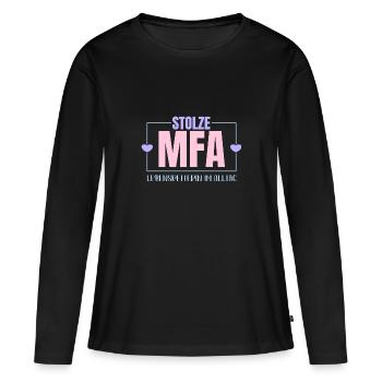 MFA Fier assistant médical - T-shirt manches longues Premium bio Femme - noir - Devant - Julia (174cm)