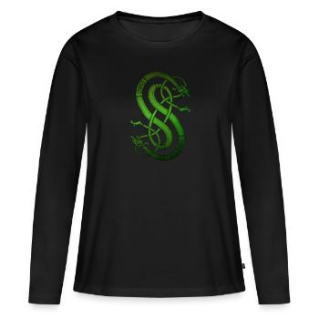 Dieu nordique Loki fils d'Odin - T-shirt manches longues Premium bio Femme - noir - Devant - Julia (174cm)