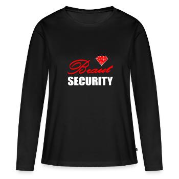 JGA - Frauen Premium Bio Langarmshirt - Schwarz - Vorne - Julia (174cm)