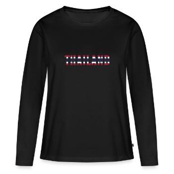 La Thaïlande - T-shirt manches longues Premium bio Femme - noir - Devant - Julia (174cm)