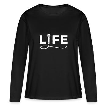 Rappeur de la vie - T-shirt manches longues Premium bio Femme - noir - Devant - Julia (174cm)