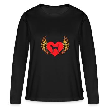 Treeing Walker Coonhound - Frauen Premium Bio Langarmshirt - Schwarz - Vorne - Julia (174cm)