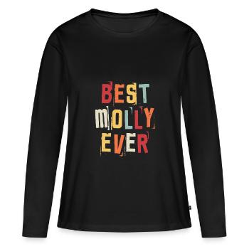 Meilleur Molly Jamais Rétro Prénom Texte Disant - T-shirt manches longues Premium bio Femme - noir - Devant - Julia (174cm)