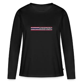La Thaïlande - T-shirt manches longues Premium bio Femme - noir - Devant - Julia (174cm)