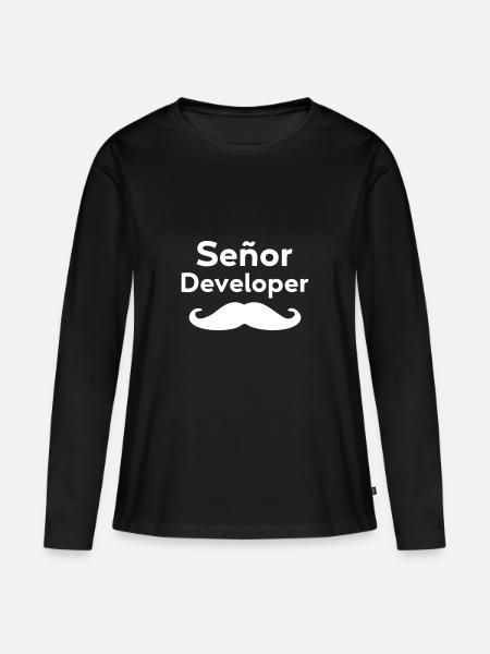 Señor – Senior Developer - Frauen Premium Bio Langarmshirt - Schwarz