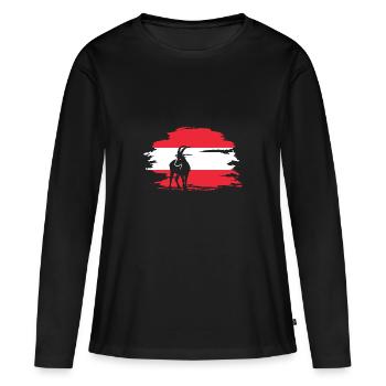 Autriche Autriche Vienne Drapeau Capricorne - T-shirt manches longues Premium bio Femme - noir - Devant - Julia (174cm)