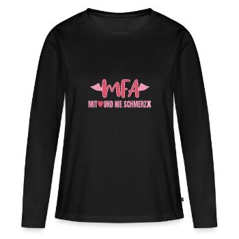 MFA avec assistant médical cardiaque - T-shirt manches longues Premium bio Femme - noir - Devant - Julia (174cm)