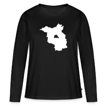 Brandenburg - T-shirt manches longues Premium bio Femme - noir - Devant - Julia (174cm)