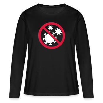 virus - T-shirt manches longues Premium bio Femme - noir - Devant - Julia (174cm)