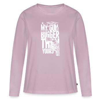 Arme Gun Gun cadeau - T-shirt manches longues Premium bio Femme - rose poudré - Devant - Julia (174cm)