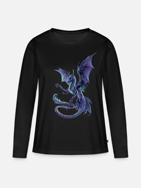 celestial dragon - Frauen Premium Bio Langarmshirt - Schwarz
