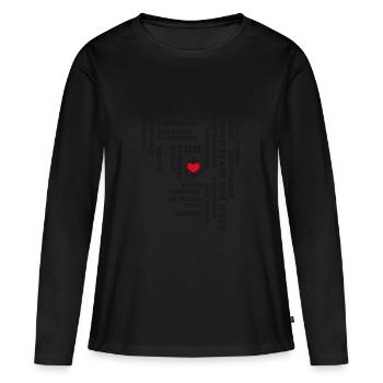 Hamburg concepts / heart on anchor / Text Black - Women's Premium Organic Long Sleeve Shirt - black - Front - Julia (174cm)