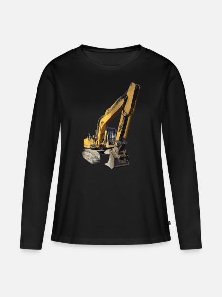 Bagger - Frauen Premium Bio Langarmshirt - Schwarz