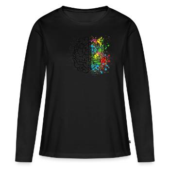 Brain Art and Science Logic & Creativity - Women's Premium Organic Long Sleeve Shirt - black - Front - Julia (174cm)