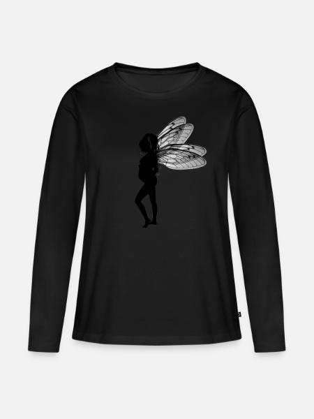 Elfe Fee Schwanger - Frauen Premium Bio Langarmshirt -