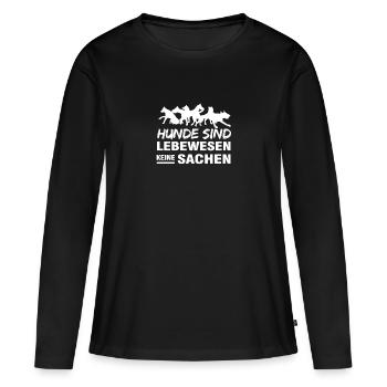Cadeau DOGs Êtres vivants Chiens Propriétaire de chien Chiens - T-shirt manches longues Premium bio Femme - noir - Devant - Julia (174cm)