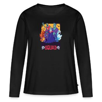 Halloween squad! - Frauen Premium Bio Langarmshirt - Schwarz - Vorne - Julia (174cm)