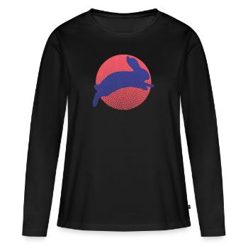 Lapin - T-shirt manches longues Premium bio Femme - noir - Devant - Julia (174cm)