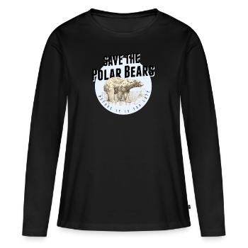 SAVE THE POLAR BEARS, STOP GLOBAL WARMING - Frauen Premium Bio Langarmshirt - Schwarz - Vorne - Julia (174cm)