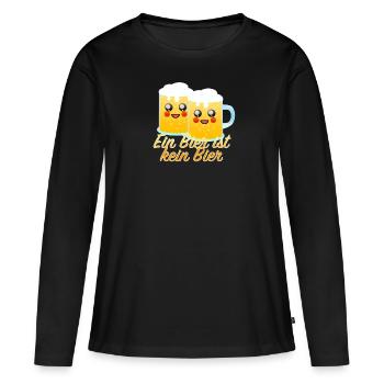 Ein Bier ist kein Bier - Frauen Premium Bio Langarmshirt - Schwarz - Vorne - Julia (174cm)