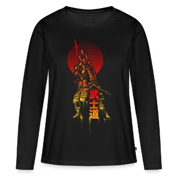 samouraï - T-shirt manches longues Premium bio Femme - noir - Devant - Julia (174cm)