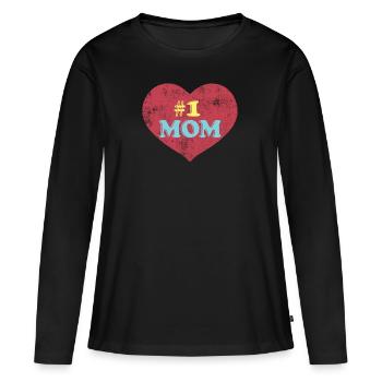 Maman maman maman - T-shirt manches longues Premium bio Femme - noir - Devant - Julia (174cm)