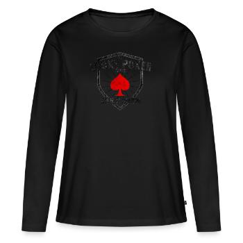 Lucky Poker Shirt Do Not Wash! Casino Pokern Karte - Frauen Premium Bio Langarmshirt - Schwarz - Vorne - Julia (174cm)