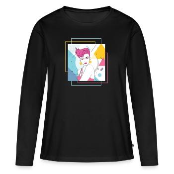 Back to the 80s - Women's Premium Organic Long Sleeve Shirt - black - Front - Julia (174cm)