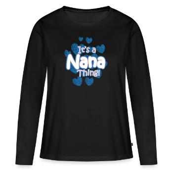 Grand-mère grand-mère - T-shirt manches longues Premium bio Femme - noir - Devant - Julia (174cm)