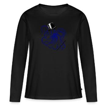 Pieuvre Magicien Vodoo Monstre Octopus Encre de seiche - T-shirt manches longues Premium bio Femme - noir - Devant - Julia (174cm)