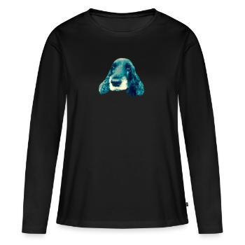 Cocker Spaniel - Frauen Premium Bio Langarmshirt - Schwarz - Vorne - Julia (174cm)