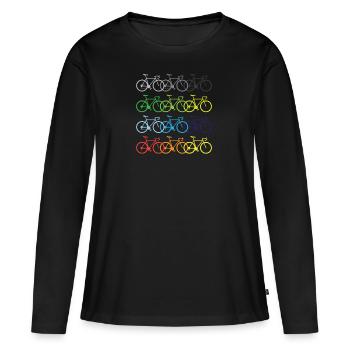 Vélo vélo coursier de vélo BMX Bike Tour - T-shirt manches longues Premium bio Femme - noir - Devant - Julia (174cm)