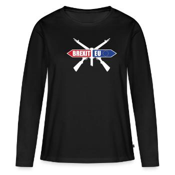 Brexit Tee Shirt Joke - Women's Premium Organic Long Sleeve Shirt - black - Front - Julia (174cm)