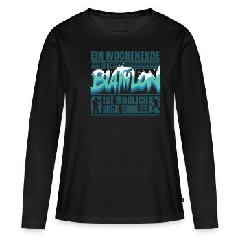 Biathlon shirt winter sports merchandise - Women's Premium Organic Long Sleeve Shirt - black - Front - Julia (174cm)