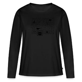 Nerd Schrödinger Physics Big Bang Funny Gift - T-shirt manches longues Premium bio Femme - noir - Devant - Julia (174cm)