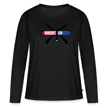 Brexit Tee Shirt Joke - Women's Premium Organic Long Sleeve Shirt - black - Front - Julia (174cm)