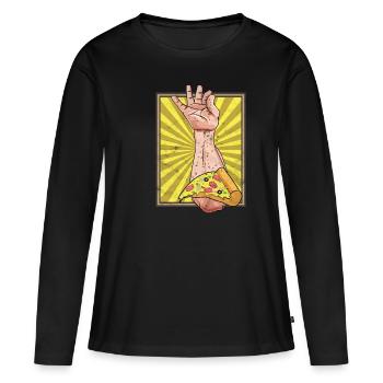Salt Bae Pizza Meme Gift Tshirt - T-shirt manches longues Premium bio Femme - noir - Devant - Julia (174cm)
