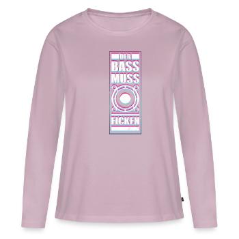 Techno ACID Psytrance The Bass Fucks - Women's Premium Organic Long Sleeve Shirt - dusky pink - Front - Julia (174cm)