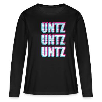 Underground Techno Rave UNTZ UNTZ UNTZ - Frauen Premium Bio Langarmshirt - Schwarz - Vorne - Julia (174cm)