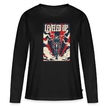 Gaming Gamblers Gamer Level Up - Women's Premium Organic Long Sleeve Shirt - black - Front - Julia (174cm)