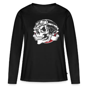 Motard, motard, motard - T-shirt manches longues Premium bio Femme - noir - Devant - Julia (174cm)