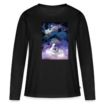 Chemise psychédélique astronaute LSD - T-shirt manches longues Premium bio Femme - noir - Devant - Julia (174cm)